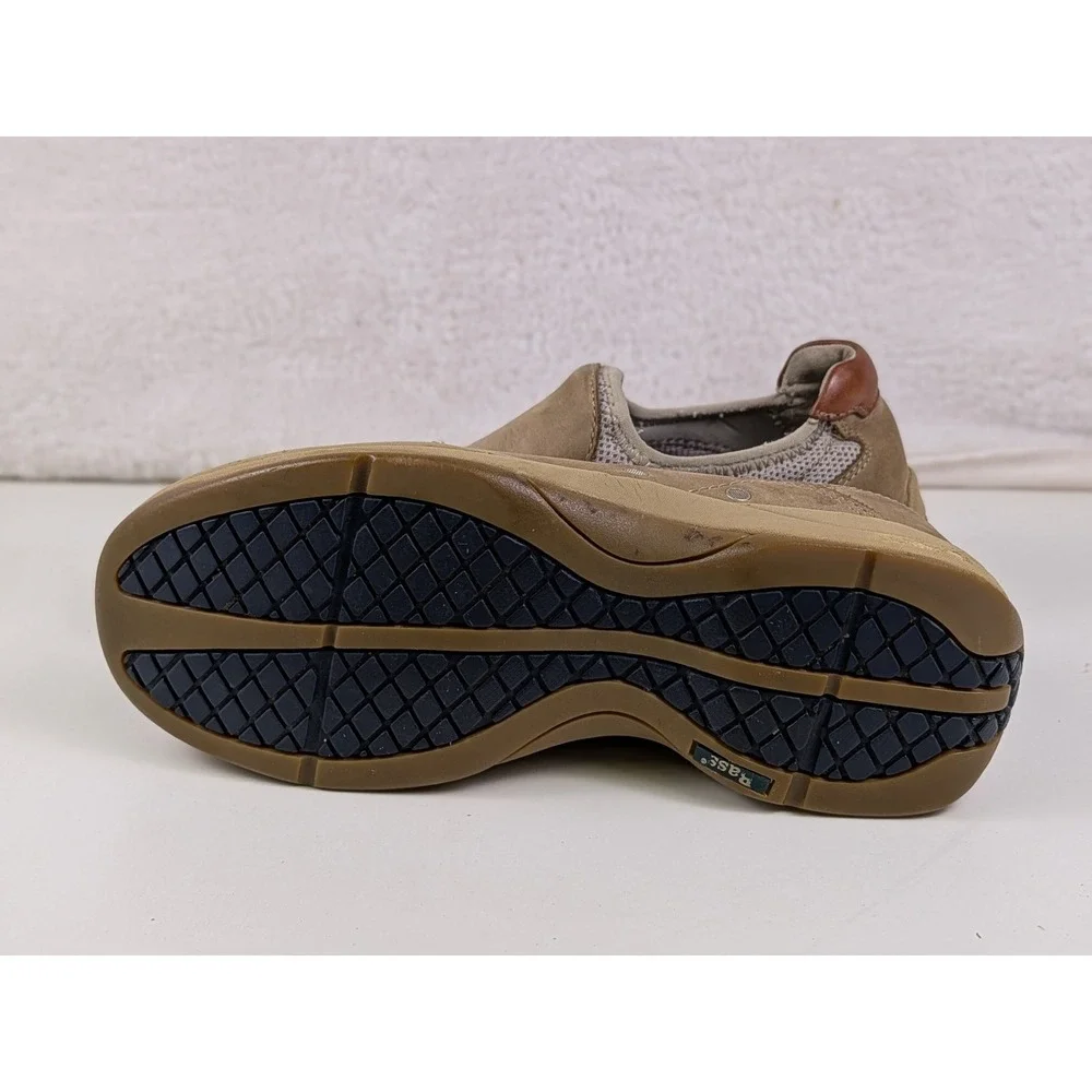 Bass Bartman Mens Tan Leather Mesh Slip On Loafers Shoes 7M 1913-299